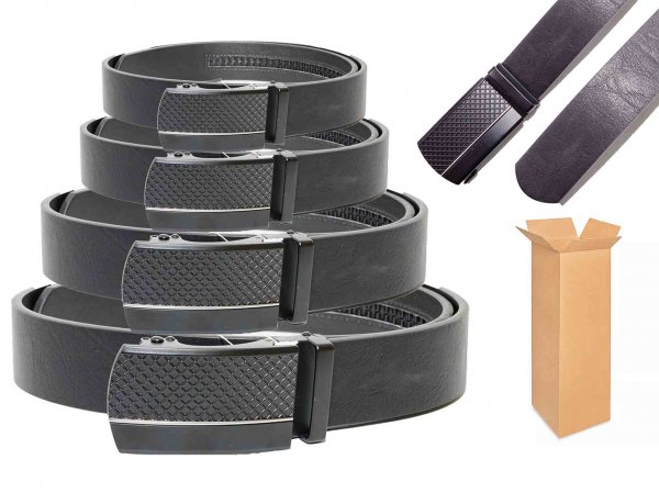 2774 BLACK 1.5'' BELT WITH 2 TONE LEATHER GRAIN FINISH BOX OF 12