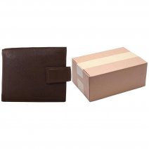 1063 ASSORTED RFID BROWN ITALIAN LEATHER WALLET BOX OF 10