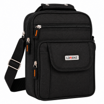2573 Black Large Unisex Polyester Bag wth 4 Zips & Pocket (New)