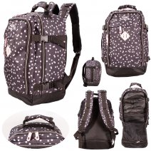 JBBP279-GIRLS BLACK/PINK CABIN-FRIENDLY RUCKSACK W/MULTIPLE ZIPS