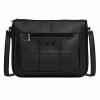 3736 Black Lorenz Cow Hide Twin Top Zip Bag 3736 Black Lorenz Cow Hide Twin Top Zip Bag