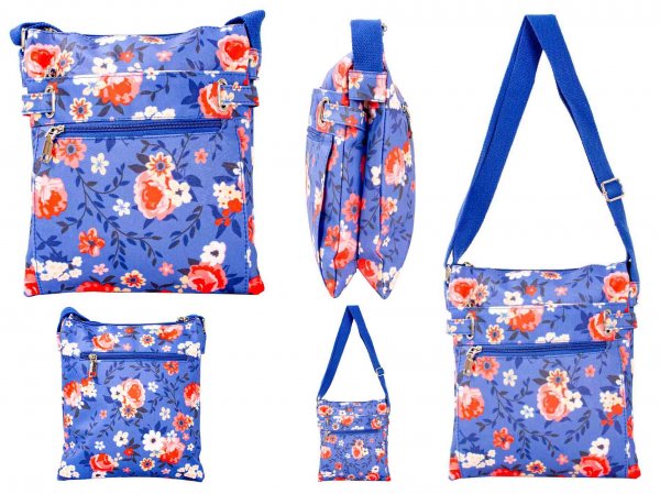 LJ-020 BLUE FLORAL SHOULDER BAG