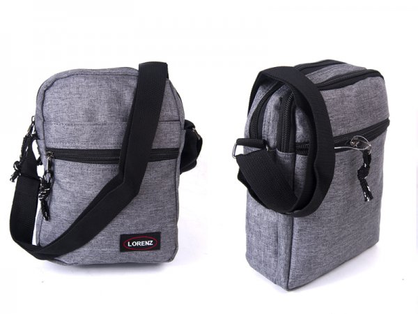 2513 Grey Small Bag With 2 Top Zips, Front Pocket &
