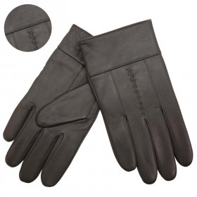 X043 Black Leather Gloves One Size