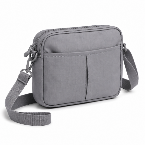 2426 Grey Double Top Zip Ripstop Polyster W Front Zip