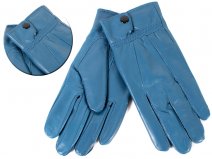8910 BLUE Ladies Soft Leather Glove with Button LARGE X036-X058