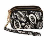 2323 Black Triple Top Zip Coin And Accessory Pouch 2323 Black Triple Top Zip Coin And Accessory Pouch