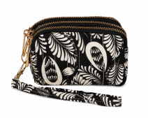 2323 Black Triple Top Zip Coin And Accessory Pouch