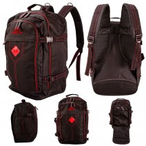 JBBP279 BLACK/RED CABIN-FRIENDLY RUCKSACK W/MULTIPLE ZIP