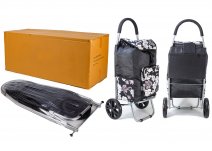 ST-07 COLLAPSABLE SHOPPING TROLLEY BOX 6 PCS BLK WHITE FLOWER