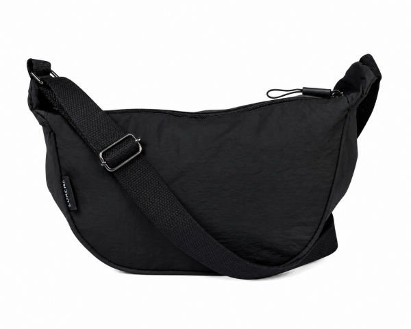 2310 Black Lorenz Top Crinkled Nylon Sling Chest Bag