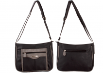 JBHB2593 Black/Grey Shoulder Bag w/ 3 Zips