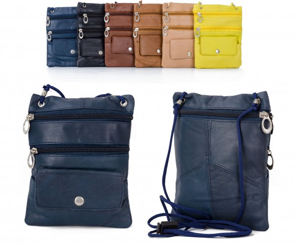 905 BLUE LEATHER/PU CROSSBAG