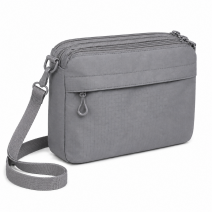 2427 Grey Triple Top Zip Ripstop Polyster W Front Zip