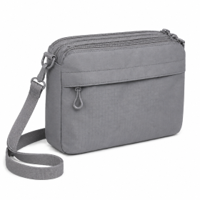 2427 Grey Triple Top Zip Ripstop Polyster W Front Zip