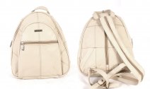 3748 BEIGE Cow Hide Backpack with 4 Zips