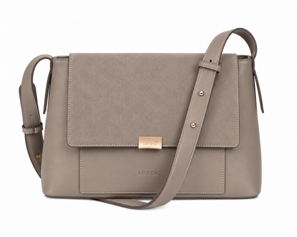 5833 Pebble Lorenz Mid-Sized Flapover Bag
