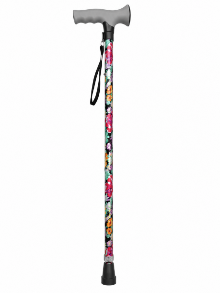 1971 Vintage Garden Floral Adjustable Walking Stick