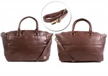 S BAG BROWN LEATHER SHOULDER BAG