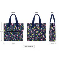 LL-7433P1 NAVY FLOWER SHOPPING BAG LL-7433P1 NAVY FLOWER SHOPPING BAG