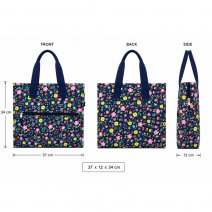 LL-7433P1 NAVY FLOWER SHOPPING BAG