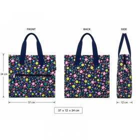 LL-7433P1 FLOWER DESIGN (1 ZIP) SHOPPING BAG