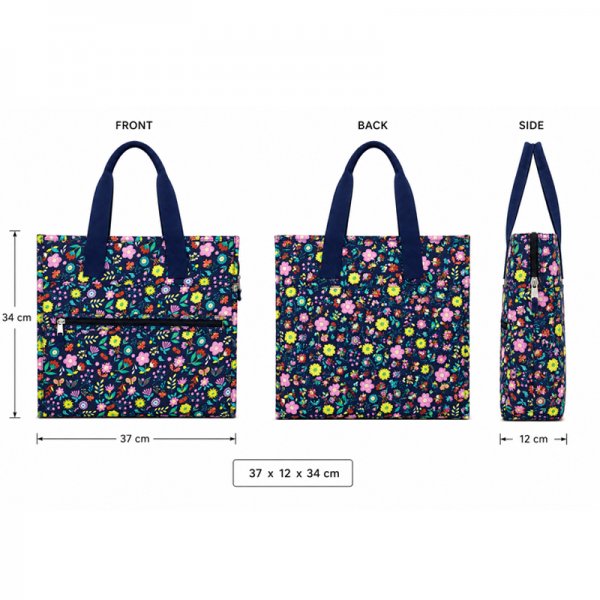 LL-7433P1 FLOWER DESIGN (1 ZIP) SHOPPING BAG