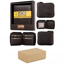 JCBNC38C BLACK BOX OF 12 GENUINE LEATHER RFID WALLET
