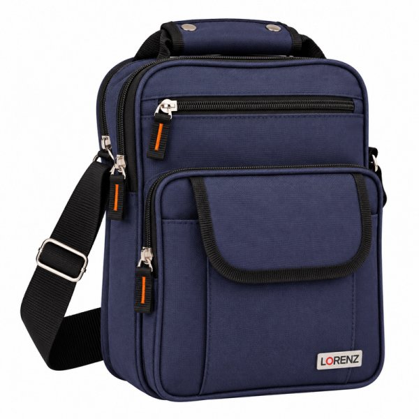 2573 Navy Large Unisex Polyester Bag wth 4 Zips & Pocket (New)
