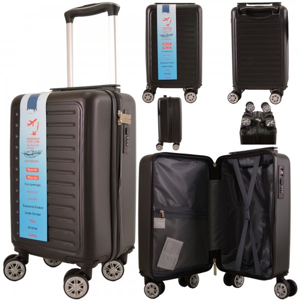 T-HC-US-1615 BLACK UNDER-SEAT CABIN-SIZE TRAVEL TROLLEY