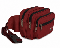 2579 Red Triple Compartment Bum Bag