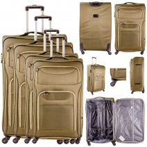 T-SL-01 GREEN SET OF 4 TRAVEL TROLLEY SUITCASES