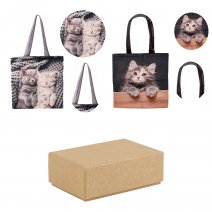 GRACE96 ASSORTED PACK OF 12 CAT SHOPPING/BEACH BAG