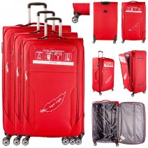 T-SC-03 MAROON SET OF 3 TRAVEL TROLLEY SUITCASES