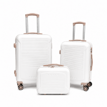 T-HC-716 SET OF 3 White Premium Hard Shell Suitcases