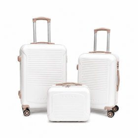 T-HC-716 SET OF 3 White Premium Hard Shell Suitcases