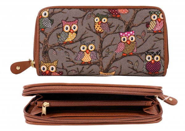 JBPS81 GLITTER OWL GREY BROWN