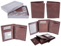 029 TAN - RFID Card Protection Genuine 100% R Leather Wallet