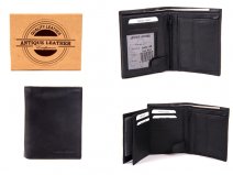 1005 BLACK ANTIQUE LEATHER RFID WALLET