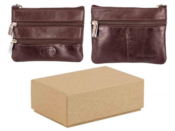 1059 D BROWN SFT C.NAPPA TOP ZIP PRSE, 2 FRNT & BK ZIP BOX OF 12