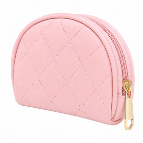 5720 Blush Pink Lorenz Smooth Grain PU Zip Round Purse