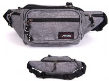 2512 GREY bumbag with 2 top zips & 2 front zips 1 EA