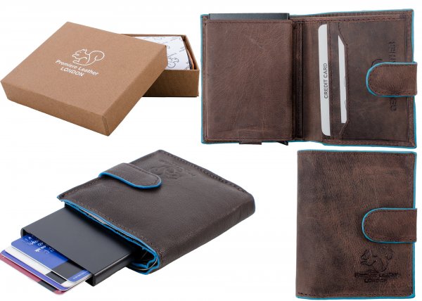 RL 9001 RFID C-SECURE CASE WALLET BROWN BLUE