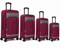 J-4021 Burgundy JustPack Expandable Suitcase Set of 4