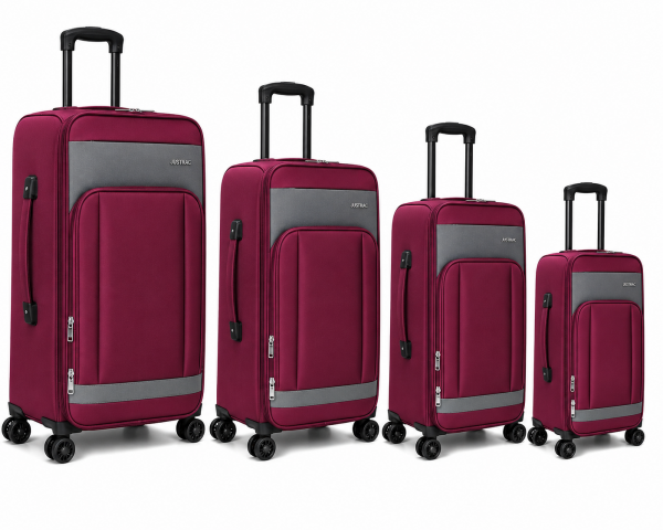 J-4021 Burgundy JustPack Expandable Suitcase Set of 4