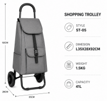 6966 Grey 2 Wheeler Trolley Bag