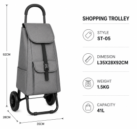 6966 Grey 2 Wheeler Trolley Bag