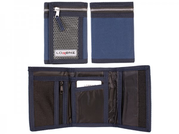 8000 NAVY Sports Wallet Flap & Back Zip