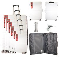 T-HC-612 WHITE TRAVEL TROLLEY SET OF 6  T-HC-612 WHITE TRAVEL TROLLEY SET OF 6