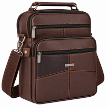 3726 DARK BROWN LARGE UNISEX/GENTS TRAVEL MULTI PKT BAG